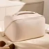 Geometric PU Double-Zipper Toiletry Bag White · Style 01 color SKU reference