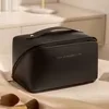 Geometric PU Double-Zipper Toiletry Bag Black · Style 01 color SKU reference