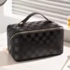 Geometric PU Double-Zipper Toiletry Bag Black · Style 02 color SKU reference