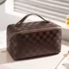 Geometric PU Double-Zipper Toiletry Bag Brown · Style 02 color SKU reference