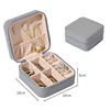 Mini PU Travel Jewelry Organizer Case Gray color SKU reference