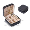 Mini PU Travel Jewelry Organizer Case Black color SKU reference