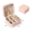 Mini PU Travel Jewelry Organizer Case Pink color SKU reference