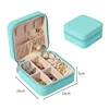 Mini PU Travel Jewelry Organizer Case Green color SKU reference