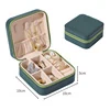 Mini PU Travel Jewelry Organizer Case Dark green color SKU reference