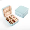 Mini PU Travel Jewelry Organizer Case Sky blue color SKU reference