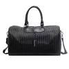 Woven PU Travel Duffel with Pendant Detail Black color SKU reference
