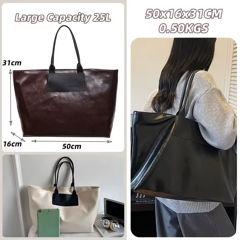 Croc-Embossed PU Shoulder Tote with Anti-Theft Pocket product reference image