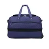 42L Quilted Expandable Rolling Travel Duffel Blue color SKU reference