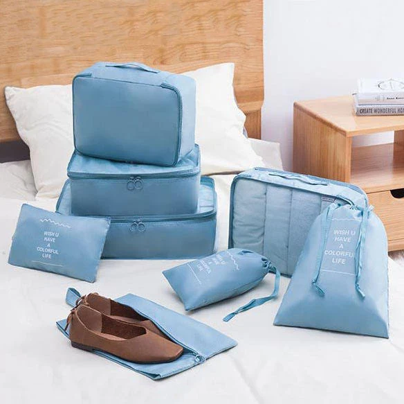 Multi-Piece Drawstring Travel Storage Set with Hanging Hook product reference image