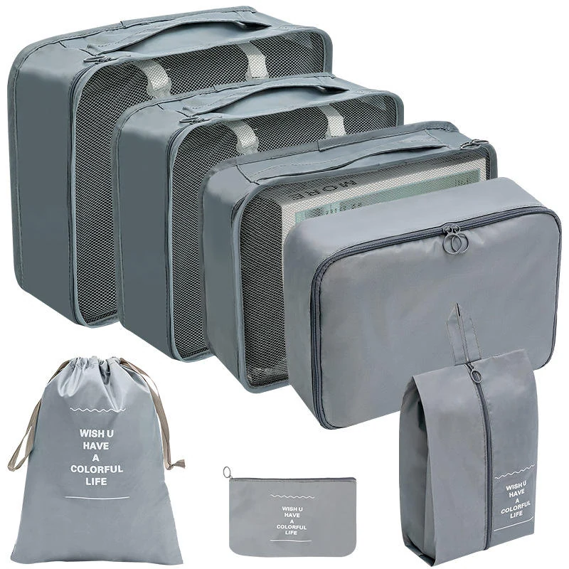 Multi-Piece Drawstring Travel Storage Set with Hanging Hook 7PCS color SKU reference