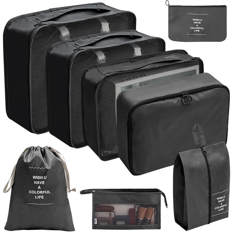Multi-Piece Drawstring Travel Storage Set with Hanging Hook 8PCS (C/N) color SKU reference