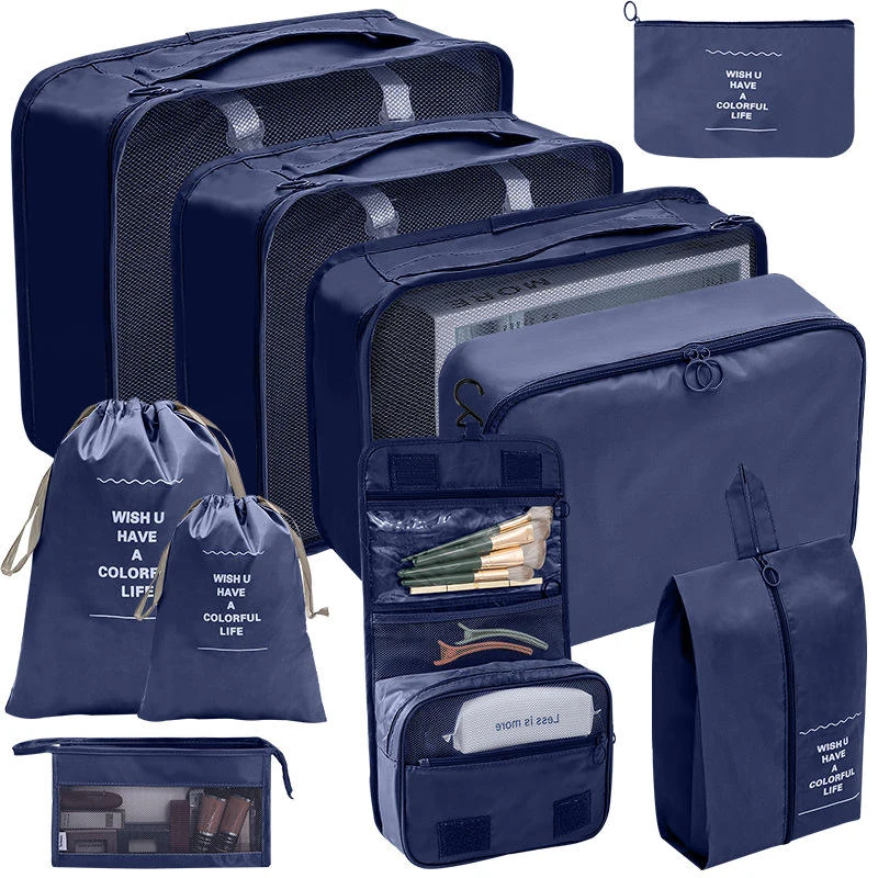 Multi-Piece Drawstring Travel Storage Set with Hanging Hook 10PCS color SKU reference