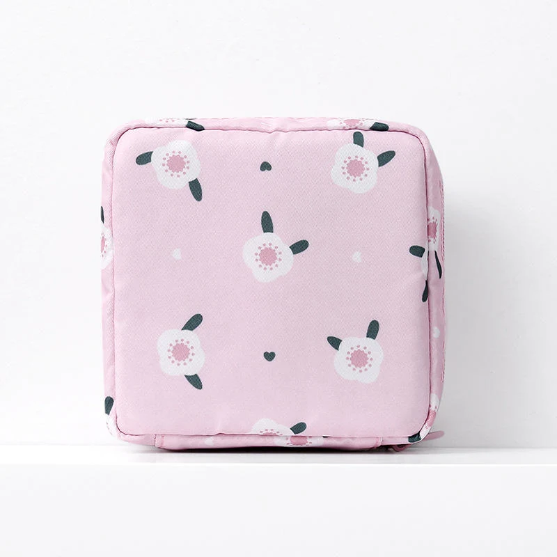 Printed Nylon Lipstick & Coin Pouch with Zipper Navy Blue color SKU reference