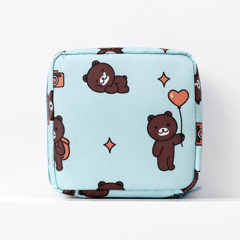 Printed Nylon Lipstick & Coin Pouch with Zipper Bear color SKU reference