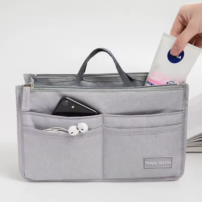 Handbag Organizer Insert with Zippered Compartments product reference image