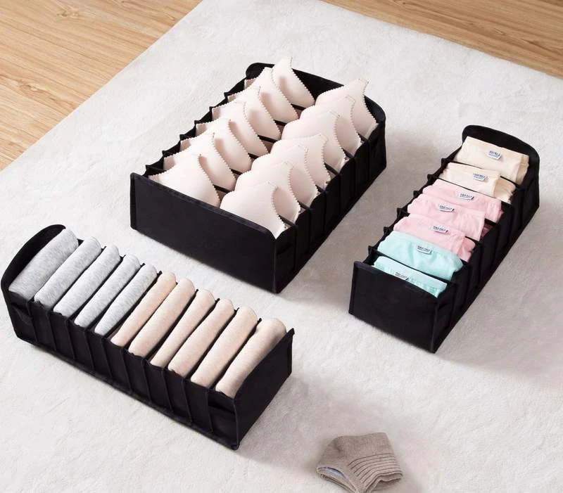 Nylon Drawer Organizer for Bras & Underwear Black · reference 1 SKU overview reference