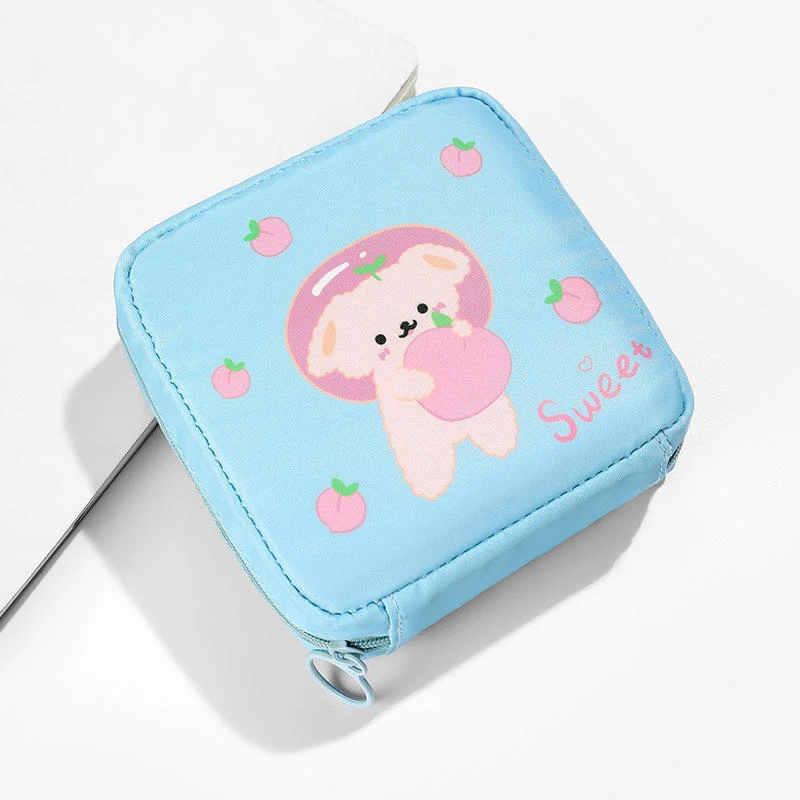 Nylon Zip Makeup Pouch with Character Print Options Dog print color SKU reference