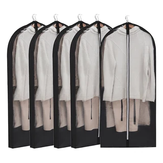 Reusable Nonwoven Garment Cover with Side Gusset Black · 60 × 16 × 150 cm color SKU reference