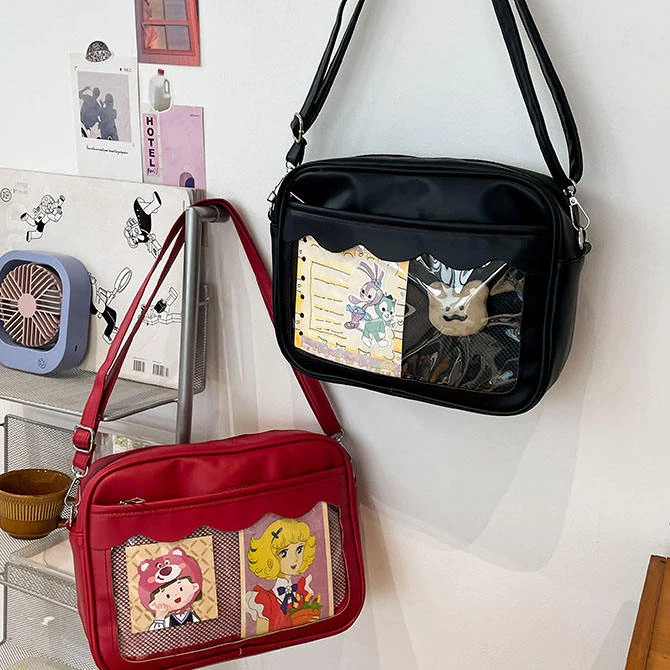 PU Crossbody Bag with Internal Pockets & Adjustable Strap product reference image