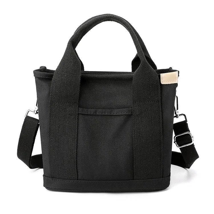 Multi-Layer Canvas Makeup Crossbody Bag with Detachable Strap product reference image
