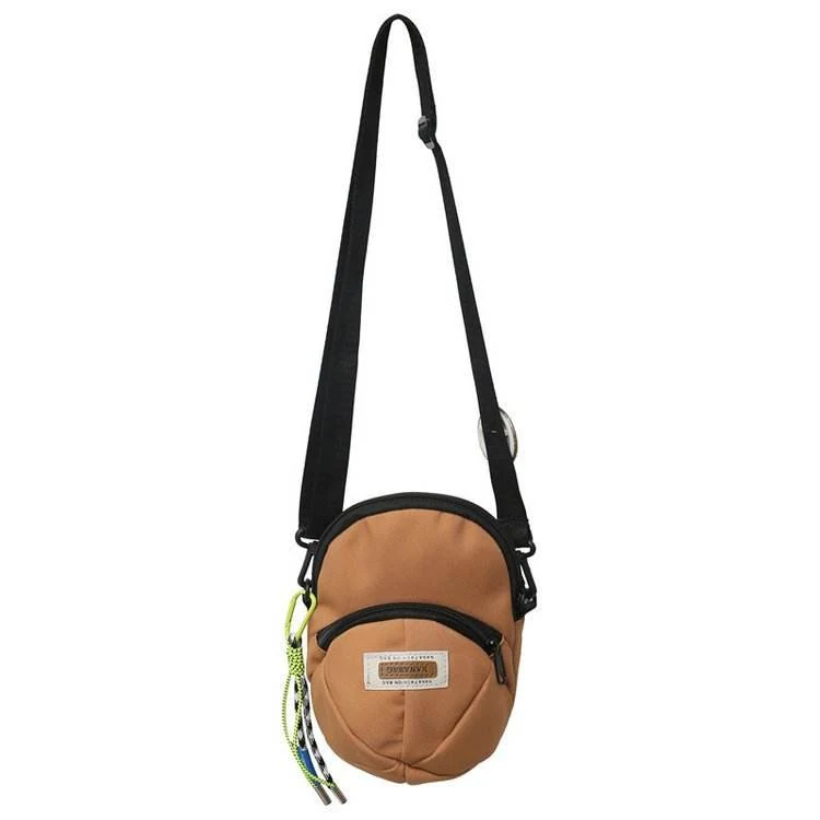 Hat-Shaped Canvas Crossbody Bag with Woven Strap Brown color SKU reference