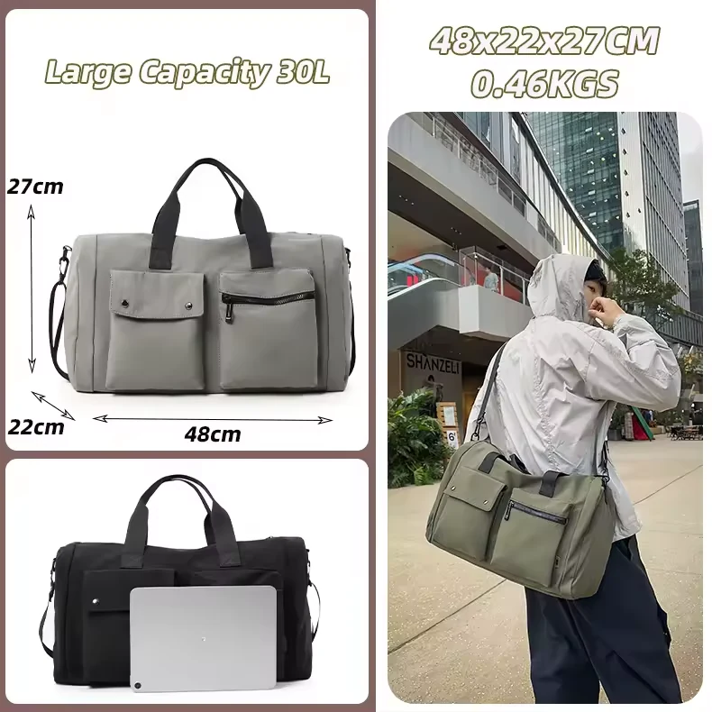 Nylon Shoulder Bag with Front Zipper Pocket product reference image