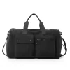 Nylon Shoulder Bag with Front Zipper Pocket Black color SKU reference