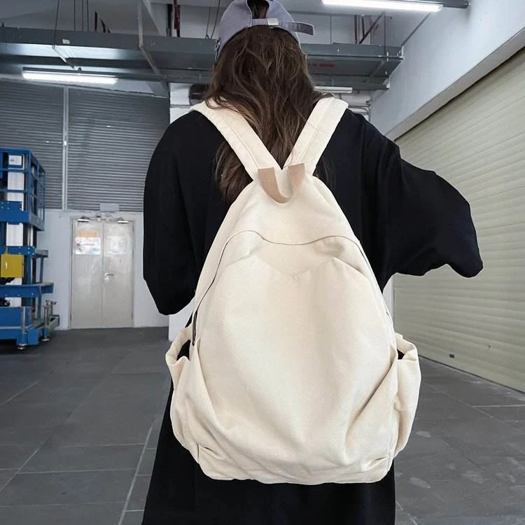 Multi-Layer School Backpack with Two Side Pockets White color SKU reference
