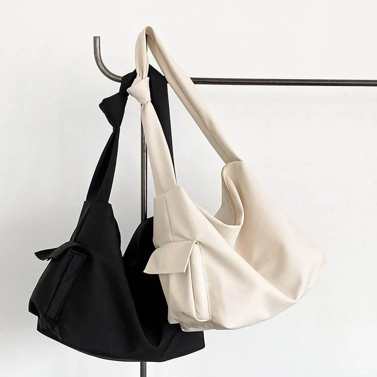 Nylon Square Tote with Two Side Pockets product reference image