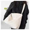 Nylon Square Tote with Two Side Pockets White color SKU reference