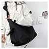 Nylon Square Tote with Two Side Pockets Black color SKU reference