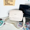 Nylon Mini Crossbody Bag with Letter Label White color SKU reference