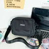 Nylon Mini Crossbody Bag with Letter Label Black color SKU reference