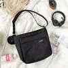 Nylon Multi-Layer Shoulder Bag with Mini Pouch Black color SKU reference