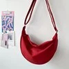 Dumpling-Shape Polyester Crossbody Bag in Six Colors Burgundy color SKU reference