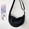 Dumpling-Shape Polyester Crossbody Bag in Six Colors Black color SKU reference