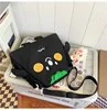 Tomato-Shape Nylon Crossbody Bag with Embroidered Letter Detail Black color SKU reference