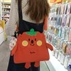 Tomato-Shape Nylon Crossbody Bag with Embroidered Letter Detail Red color SKU reference