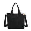Five-Color Canvas Tote with Multi-Layer Storage Black color SKU reference