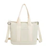 Five-Color Canvas Tote with Multi-Layer Storage White color SKU reference