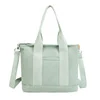 Five-Color Canvas Tote with Multi-Layer Storage Light green color SKU reference