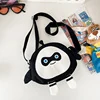 Egg-Shape Canvas Crossbody Bag with Two Expression Options Black color SKU reference