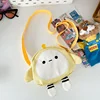 Egg-Shape Canvas Crossbody Bag with Two Expression Options Yellow color SKU reference