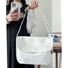Nylon Flap Shoulder Bag with Card Pocket White color SKU reference