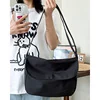 Nylon Flap Shoulder Bag with Card Pocket Black color SKU reference