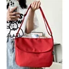 Nylon Flap Shoulder Bag with Card Pocket Burgundy color SKU reference