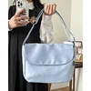 Nylon Flap Shoulder Bag with Card Pocket Light blue color SKU reference