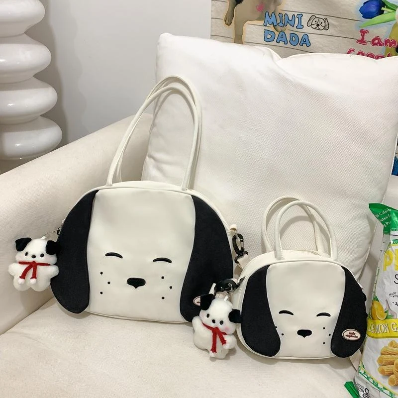 Dog-Shaped Shoulder Bag with Puppy Pendant, Two Sizes White · 37 × 9 × 28 cm SKU overview reference