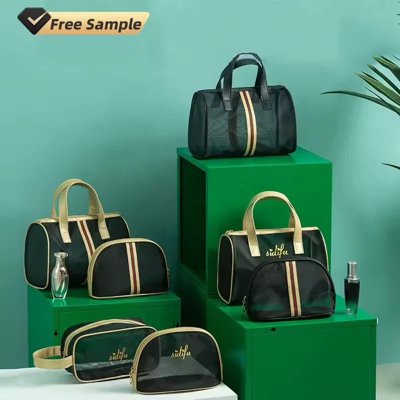 3-in-1 Transparent Mesh Cosmetic Bag Set product reference image